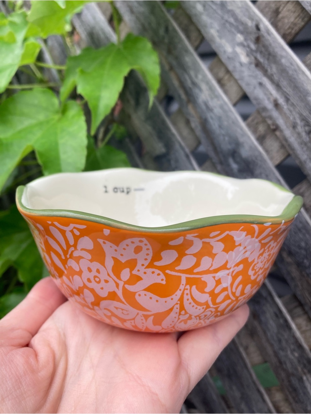 The Pioneer Woman Orange Floral Ceramic 1 Cup Bowl